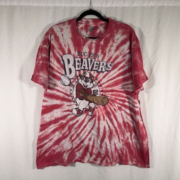 Bucees Tops - Bucees T Shirt Unisex XL Red Tie Dye Short Sleeve Crew Neck 100% Cotton